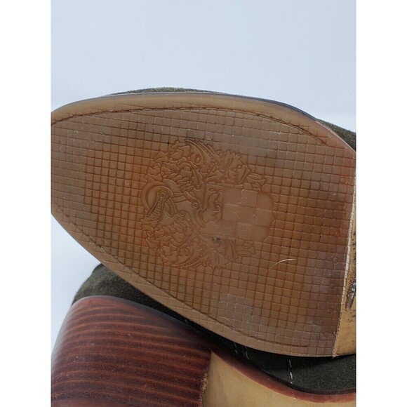 VINCE CAMUTO ARMY GREEN SUEDE ANKLE BOOTS BOOTIES WOMEN SIZE 7 UTILITY - Picture 8 of 11